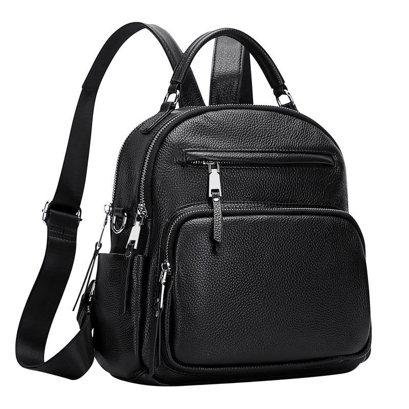 ALTOSY Genuine Leather Backpack for Women Small Convertible Backpack Purse Ladies Shoulder Bag 4 in 1 to Carry - Image 2
